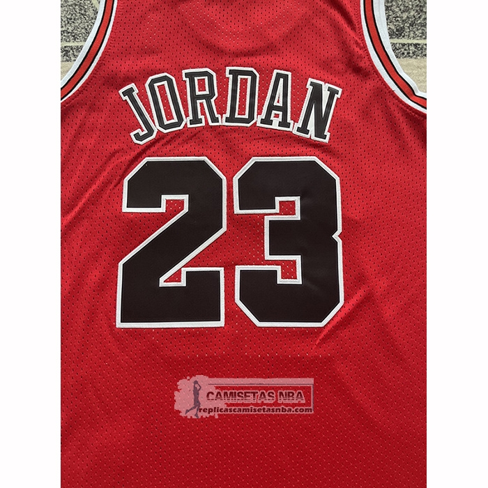 Camiseta Chicago Bulls Michael Jordan NO 23 Mitchell & Ness 1997-98 Rojo Firmada